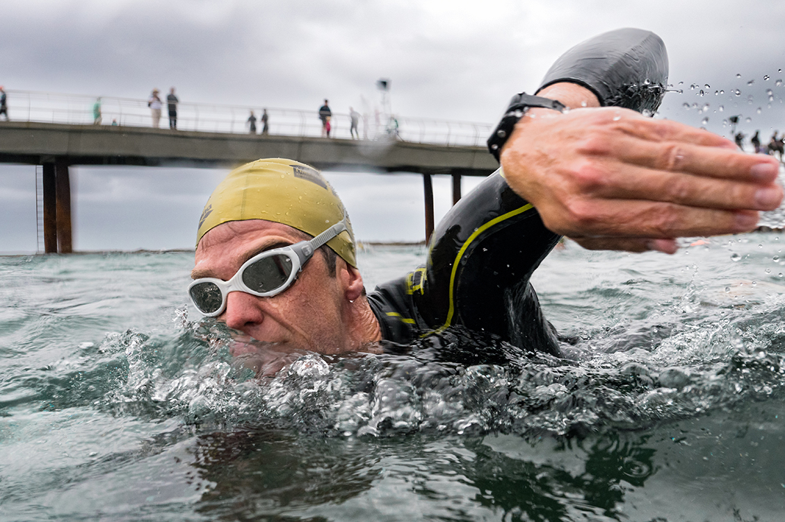 Open-water swimmer at Portsea Pier to Pub